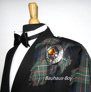 FLY PLAID TARTAN FERGUSON MODERN FRINGED KILT MADE IN SCOTLAND HIGHLAND MENSWEAR - Picture 1 of 3