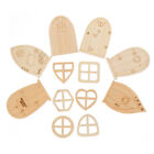 48 Pcs Mini Fairy Door and Windows Toys for outside Woodsy Decor Set
