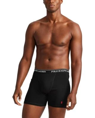 Paquete de 3 calzoncillos boxer Polo Ralph Lauren para hombre 4D-Flex negros talla pequeña Foto 1 de 2