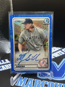 TJ Sikkema 2020 Bowman Chrome Auto  SP Blue Refractor 040/150 KC Royals BMA-TSI - Picture 1 of 3