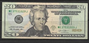 USA BANK NOTE, $20 CIRCULATED, VERY FINE,WASHINGTON, E5 SERIES, 2013 - Picture 1 of 1