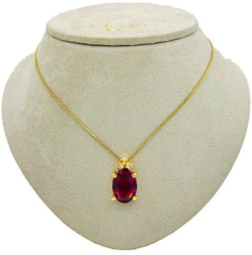 Collana gioielli vintage CHRISTIAN DIOR ametista artificiale cristallo placcato oro 38 43 cm.