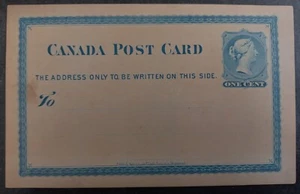 1876 Canada 1c Stamped Postcard Unused - Picture 1 of 2