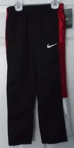 NIKE BOYS' BLACK & RED ATHLETIC TRACK PANTS - SIZE 4 - NEW WITH TAGS - Picture 1 of 5