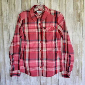 Columbia Womens Long Sleeves Roll Tab Button Up Shirt Pink Striped Sz PS - Picture 1 of 4