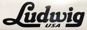 Ludwig USA Drum Head Decal Black High Quality Permanent Vinyl Made USA 2.75 X 9” - Picture 1 of 8