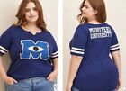 Torrid Disney Plus Size 3 Monsters University Football Stripe Slub Tee T Shirt