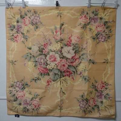 Ralph Lauren Bufanda Grande Algodón 86cm 33′′ Cuadrado Flor Beige Foto 1 de 4