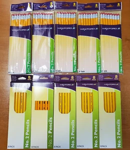 80 #2 Pencils: Wood Cased no 2 HB Lead Pencils w/Erasers, Bulk 10 Pks of 8 R3P1 - Picture 1 of 4