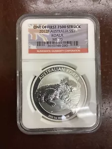 2012P Australia S$1 Koala MS70 NGC Graded - Picture 1 of 2