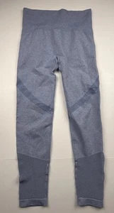 Women’s Blue Love University Leggings Size 2XL Pants Ribbed Netting Ankle Yoga - Picture 1 of 7