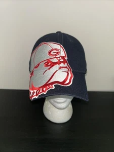 Top Of The World One Fit Black Hat Cap Georgia Bulldogs UGA Giant Mascot - Picture 1 of 11