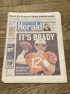 Jan. 11, 2002 Boston Herald Tom Brady Gets Nod As Starter *RARE* - Picture 1 of 7