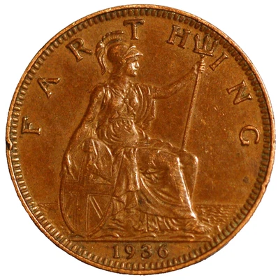 Great Britain Farthing 1936 George V KM# 825 - Image 1 of 2