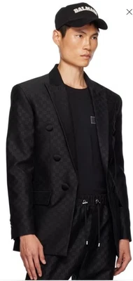 Подлинный Balmain Jacquard логотип Blazer черный размер ЕС 58 шерсти новый без ЯРЛЫКОВ - Изображение 1 из 4