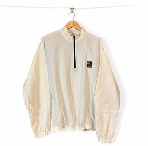 Giacca a vento pullover stile surf vintage OS XXL bianco DIFETTO - Foto 1 di 7