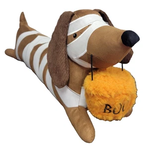 Decorative Dachshund Mummy Pumpkin Pillow 24" Long - Picture 1 of 11