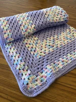 Manta para regazo bebé ganchillo niño afgano tiro multicolor edredón regalo casero 4 Foto 1 de 4