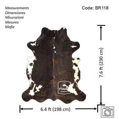 Cowhide Rug Tricolor High Quality Hair on Hide Size: Jumbo(XL)BR118 - Image 1 of 4