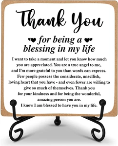 Thank You Gifts for Women Men Friends Mom, Thank You for Being a Blessing in My  - Photo 1/12