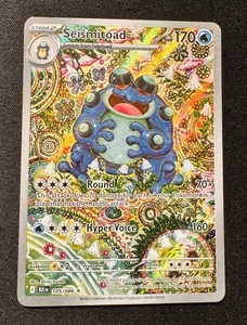 Pokemon Seismitoad 105/086 Sv: Black Bolt TCG Illustration Rare - Picture 1 of 2