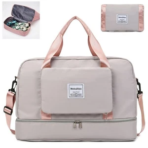 Women Ladies Gym Bag Waterproof Large Weekend Travel Holdall Duffle Bags Luggage - Picture 1 of 15