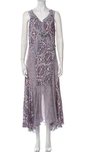 Maxi Vestido Rebecca Taylor Seda Volantes Dobladillo Asimétrico EE. UU. 12 UK 16 Floral - Imagen 1 de 16