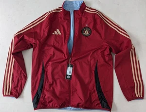 Adidas Atlanta United FC Anthem Reversible man red/blue jacket sz L  New $110 - Picture 1 of 6