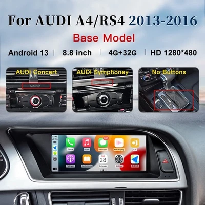Radio de coche 8.8 Apple Carplay reproductor multimedia pantalla de coche para Audi A4 RS4 13-16 Foto 1 de 4