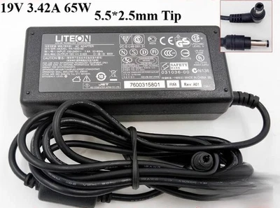 Adaptador CA ponta LITEON 19V 3.42A 65W carregador fonte de alimentação PA-1650-02 5.5*2.5mm - Imagem 1 de 4