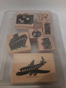 Stampin Up Holzmontiertes Set - Bon Voyage Retired/Rare/Rarität - Originalkoffer (8) - Bild 1 von 2