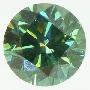 Loose Green Diamond Round Shaped Fancy Color 0.91 Carat VS2 Natural Enhanced - Picture 1 of 10