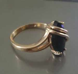 10 Kt Yellow Gold Onyx Ring 3.7 Grams Z5  - Picture 1 of 6