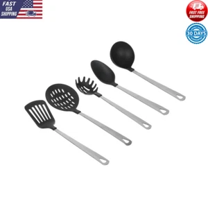 Stainless Steel Nylon Cooking Utensil Set 5 Piece Essential Kitchen Tools New - Picture 1 of 5