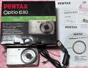Pentax Optio E80 10.0 MP 3x Optical Zoom F2.9 Digital Camera 2 AA power Japan - Picture 1 of 14