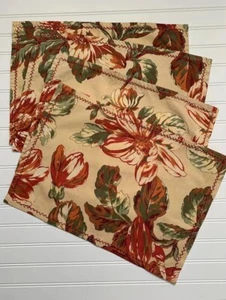 April Cornell Floral Magnolias Placemats Set of 4 Embroidery Trim 13x19 - Picture 1 of 12