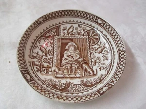 Antique England C.A. & Sons brown Transferware Child's Bowl Little Mae w/ Dog - Picture 1 of 5
