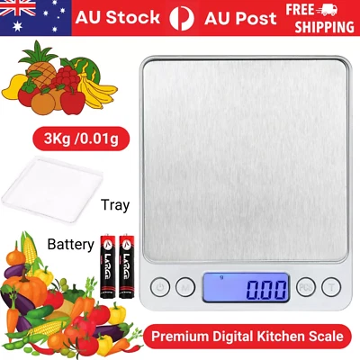 3kg/0.1g Kitchen Digital Scale LCD Electronic Balance Food Weight Postal Scales - image 1 of 4