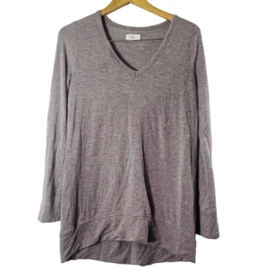 Lou and Grey Deep V Neck Super Soft Rayon Tunic Heathered Lilac Size M - Picture 1 of 9