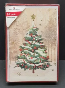 Biglietti e buste auguri americani natalizi numero 14 7x5 albero di Natale - Foto 1 di 5
