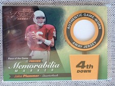 JAKE PLUMMER 2000 PLAYOFF PIECE OF THE GAME GU MEMORABILIA FOOTBALL CARD JP16-R