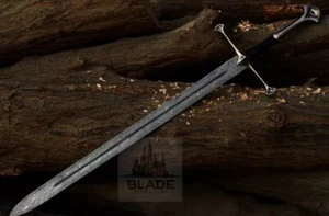 Hand Forged Damascus Blade Viking Sword Battle Ready Medieval Sword With Sheath - Picture 1 of 6