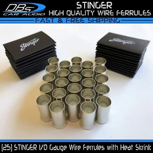 25x Stinger 1/0 Gauge Wire Ferrule Amplifier Tin Copper Connector | Heat Shrink - Picture 1 of 5