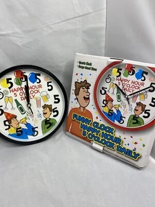 HAPPY HOUR TIME Wall Clock drinker bartender bar cocktails gift NEW In Box - Picture 1 of 11