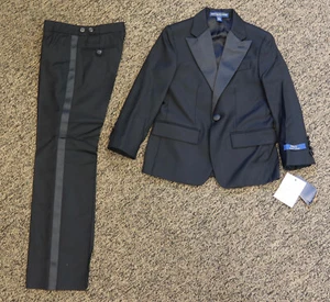 $725 New Polo Ralph Lauren Boys 2-Piece Wool Tuxedo Size 6 Black UNHEMMED - Picture 1 of 8