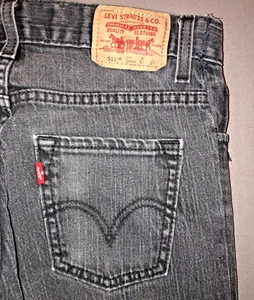 Boys Levis Jeans 511 Skinny Black Stretch Pockets Denim Sz 14 R 27x27 NICE! - Picture 1 of 12