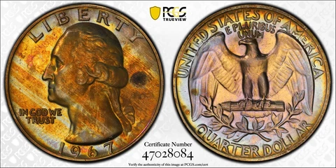 1967 SMS 25C Washington Quarter PCGS SP 64 Cover