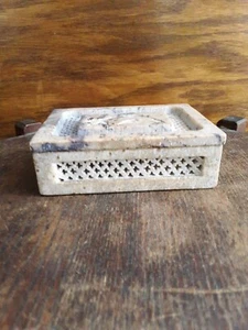 Antique Vintage Marble or Stone Cricket Box 4" Long 3 An 1/8"Wide - Picture 1 of 24