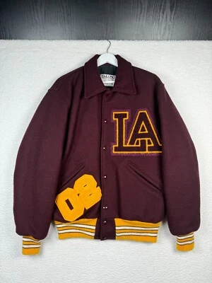 Vintage Loyola Academy Varsity Jacket Men's Medium Burgundy Delong - Image 1 of 4
