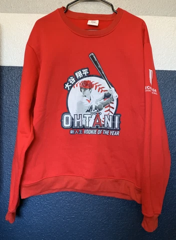 Los Angeles Angels Sweatshirt Shohei Ohtani Rookie of the Year Mens XL Red Cover